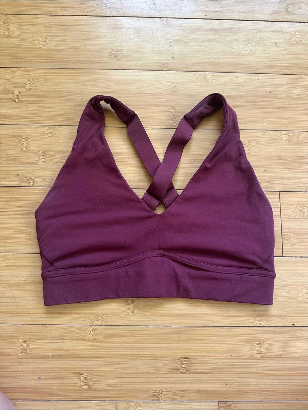 Fabletics Deep Burgundy Cross-Back Sports Bra
